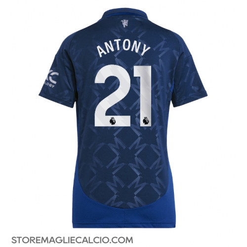 Manchester United Antony #21 Maglia Gara Trasferta Repliche 2024-25 Donna Maniche Corte Manchester United Antony #21 Maglia Gara Trasferta Repliche 2024-25 Donna Maniche Corte